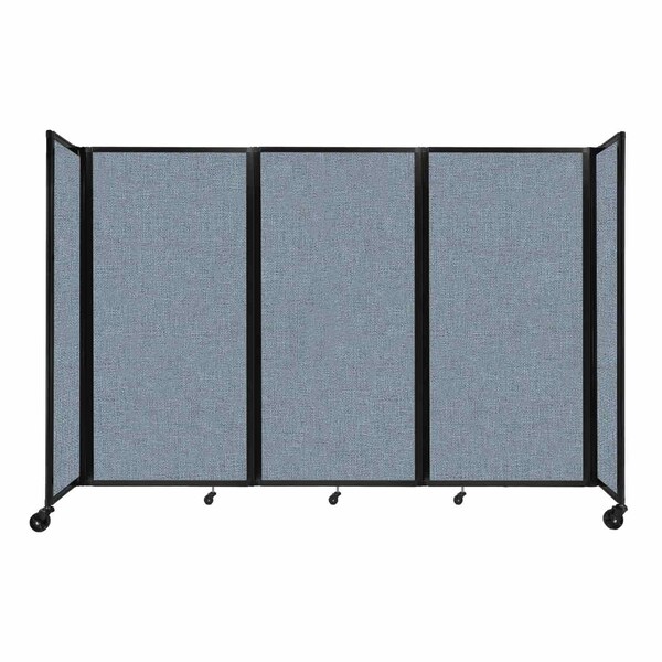 Room Divider 360 Folding Portable Partition 8'6" x 6' Powder Blue Fabric
